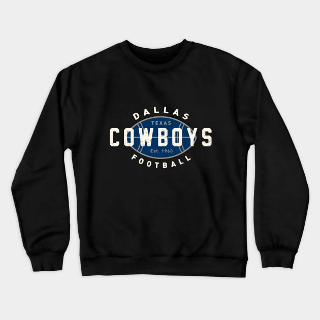 Dallas Cowboys 3 by Buck Tee Crewneck Sweatshirt by Buck Tee